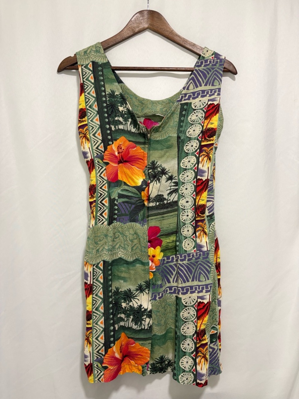 Vintage Jams World Women Hawaiian Sheath Tank Dress Size 5/Small Floral Hibiscus - Picture 2 of 8